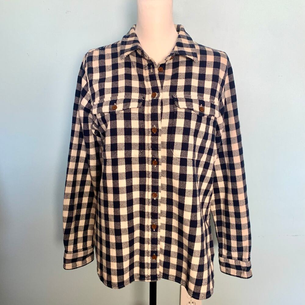 J. Crew Shirt-Jacket in Buffalo Check Flannel Size Medium - Picture 7 of 9
